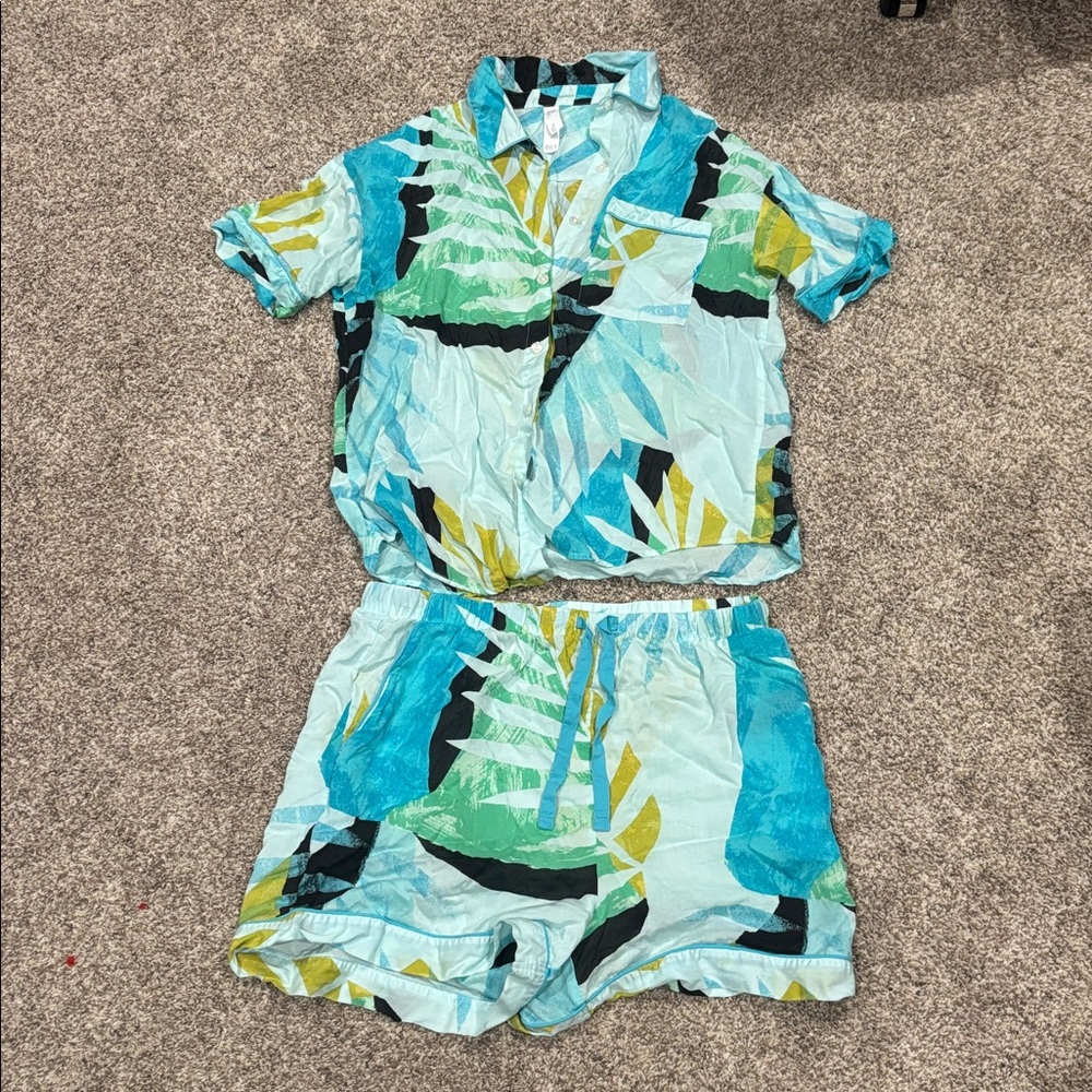 Stars Above Teal and Black Patterned Shirt